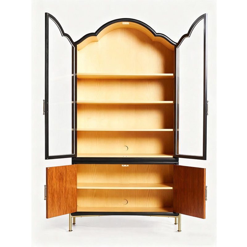 French style multi-layer display bookcase, Black