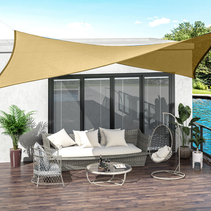 Auvent 13 'x 20' gris. Protège la terrasse, le patio et la cour. Blocage. Avec et corde. Solution extérieure grise. . Pour avec outils d'installation