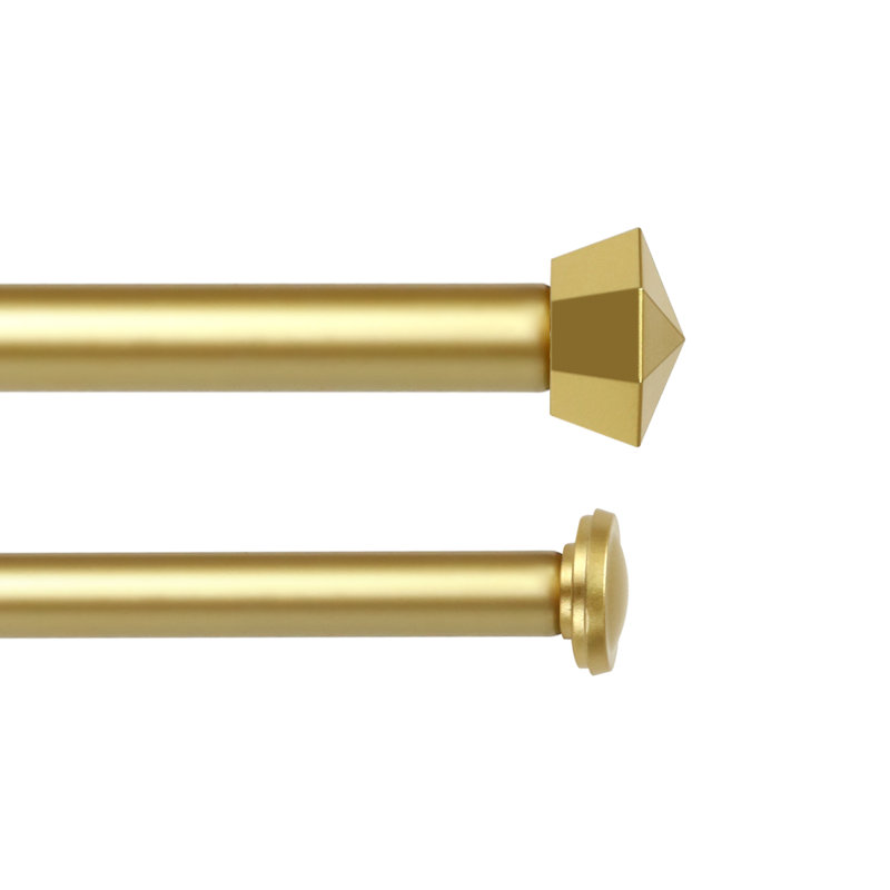 Tringle à rideaux double 5/8 po avec embouts Chiodo, 84" - 120", Doré