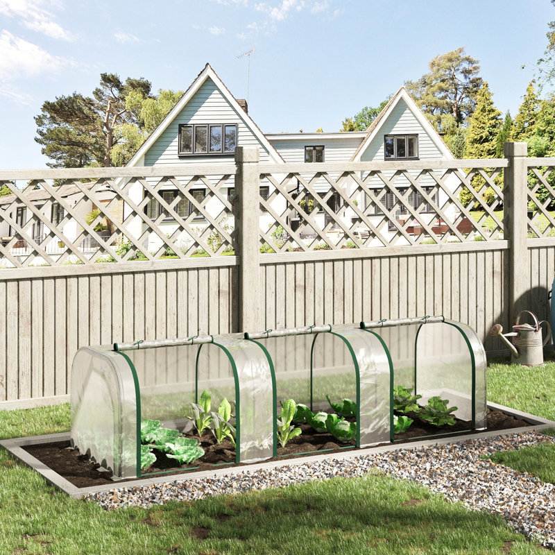 Mini serre de 10 pi x 3 pi 2,5 po avec ouvertures à fermeture à glissière, chambre imperméable et support en acier robuste pour des projets de jardinage à l'année grâce aux portes sans effort, Cocoon Frame