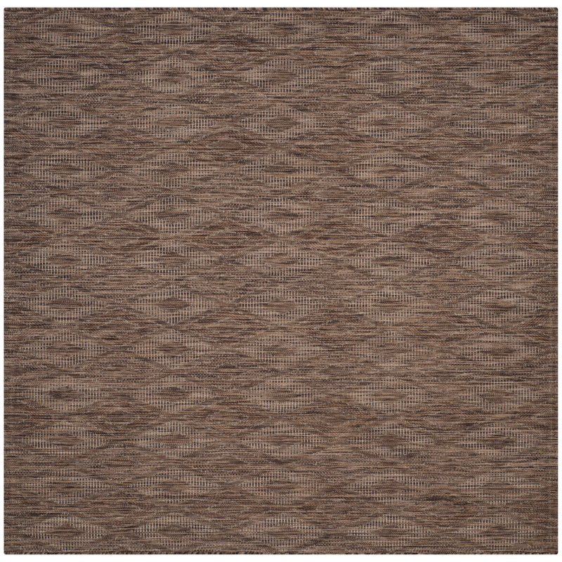 Courtyard Performance Geometric Indoor/Outdoor Area Rug, Square 5'3"