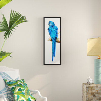 « blue perroquet », reproduction d’impression sur toile encadrée
