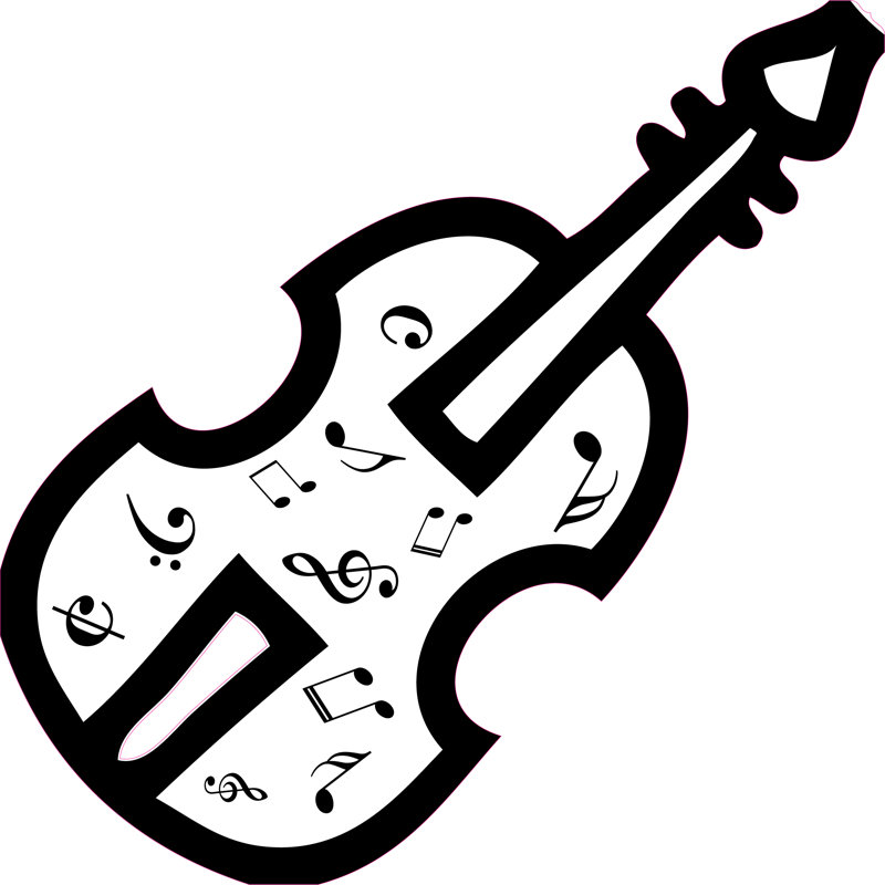 Décalcomanie murale violin avec musique notes, H 40 po x l 30 po x P 1 po