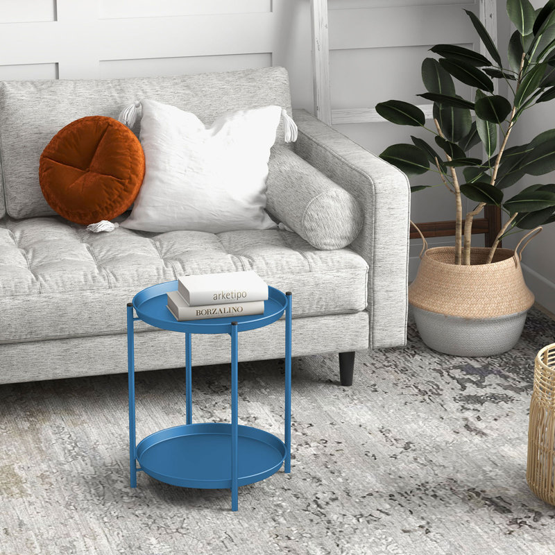 Tray Top End Table,  Peacock Blue