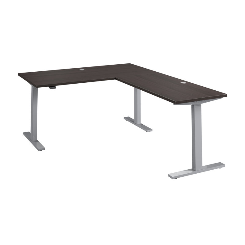 Bush Business Furniture Move 60 Series Height Adjustable L Shaped Standing Desk - Reversible, 27" H x 59.5" W x 77" D, Gray