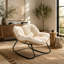 Fauteuil à bascule berçant, conception surdimensionnée avec coussin, parfait pour la détente intérieure et extérieure dans la cour, le patio, le jardin