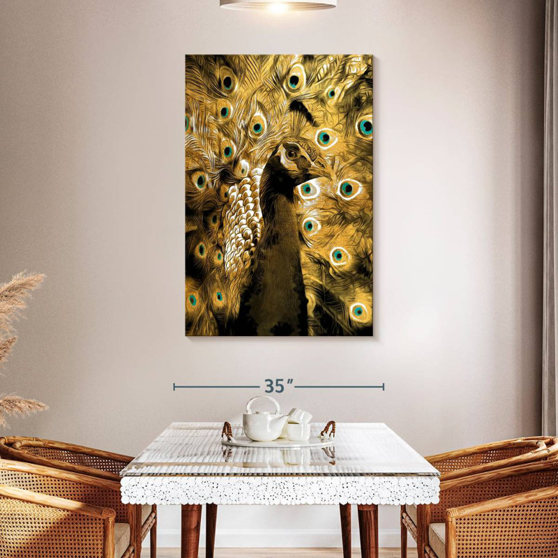 Brampt Gold Peacock, 48" H x 32" W