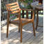 Chaise de salle à manger d'extérieur empilable en eucalyptus Kinsler 