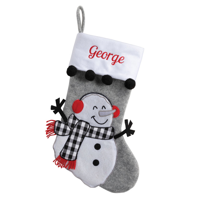 Check Snowman Character Personalized Stocking, Yes