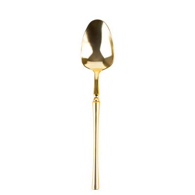 Ecoquality Modern Gold Disposable Plastic Soup Spoons Infinity Collection 240 Guests -  EQ3937-240