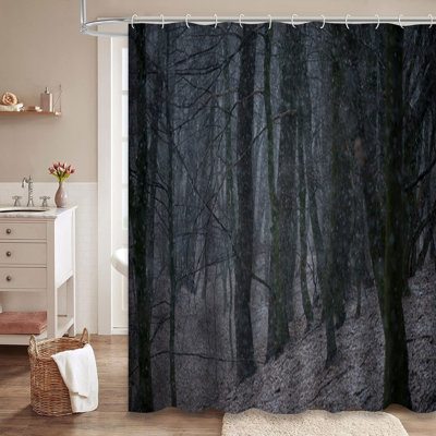 Rideau de douche avec 12 crochets Snowing