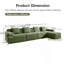 Canapé modulaire modulaire en L à 4 places sans os, canapé modulaire Cloud avec assise profonde, canapé modulaire moderne à 4 places avec coussins décoratifs et 1 repose-pieds mobile, tissu velours côtelé vert