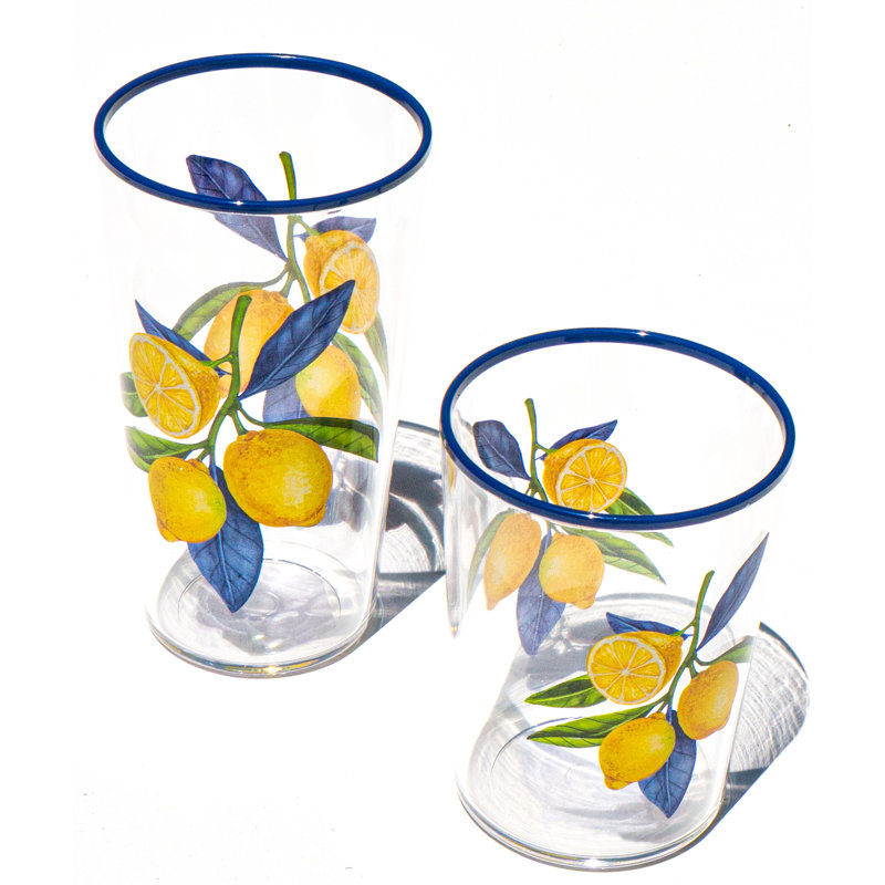 Verre acrylique Lemon Orchard - jaune - 21,6 oz - ensemble de 6, 21,6 oz