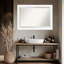 Miroir mural de salle de bain incliné blanc biseauté-120429705-120429709