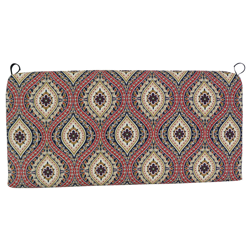 Outdoor Loveseat Cushion, Red/Tan/Jasmina Lakewood Moroccan, 40" W x 19" D