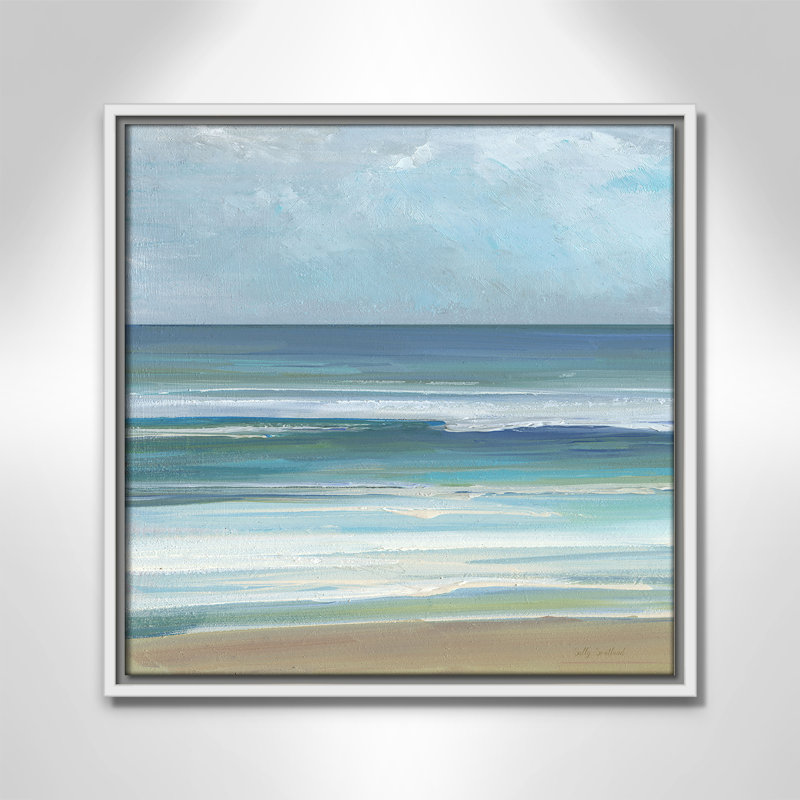 «Gentle Waves I» par Sally Swatland, H 17,5 po x l 17,5 po, Blanc