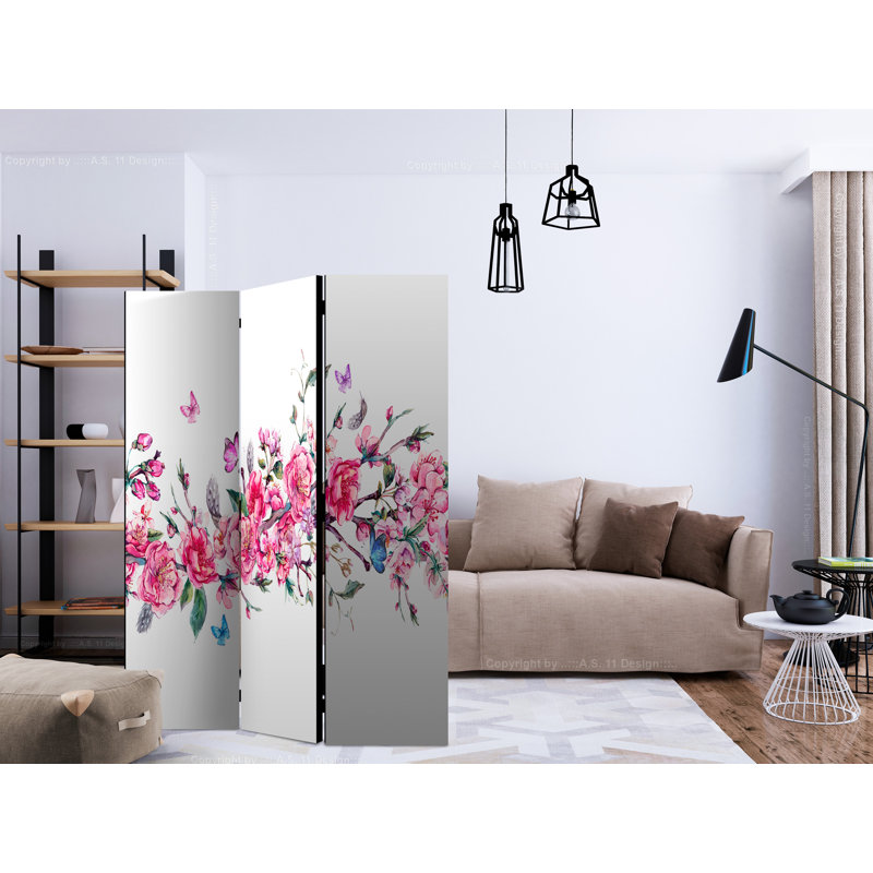Gracie-Jo 135cm W x 172cm H 3 - Panel Solid Wood Folding Room Divider