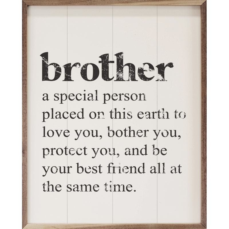 Brother - une personne spéciale - blanc, H 10 po x l 8 po x P 1 po