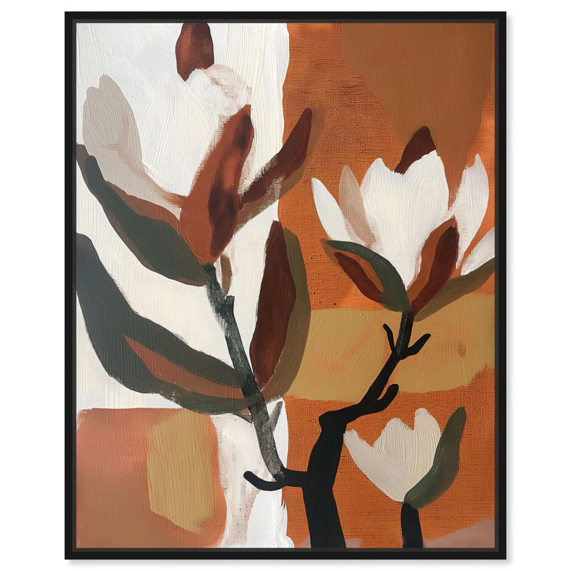 Timeless Brownstone Fall Flowers par Art Remedy, H 21 po x l 17 po, Cadre flottant noir