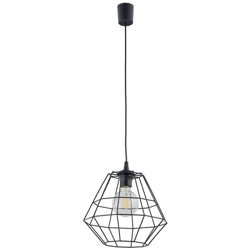 Diamond 1 - Light Geometric Pendant, 120cm H x 30cm W x 30cm D, Black