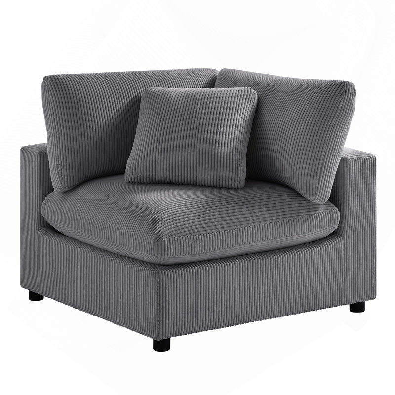 Coin d'angle - Velours côtelé gris anthracite, Gris anthracite