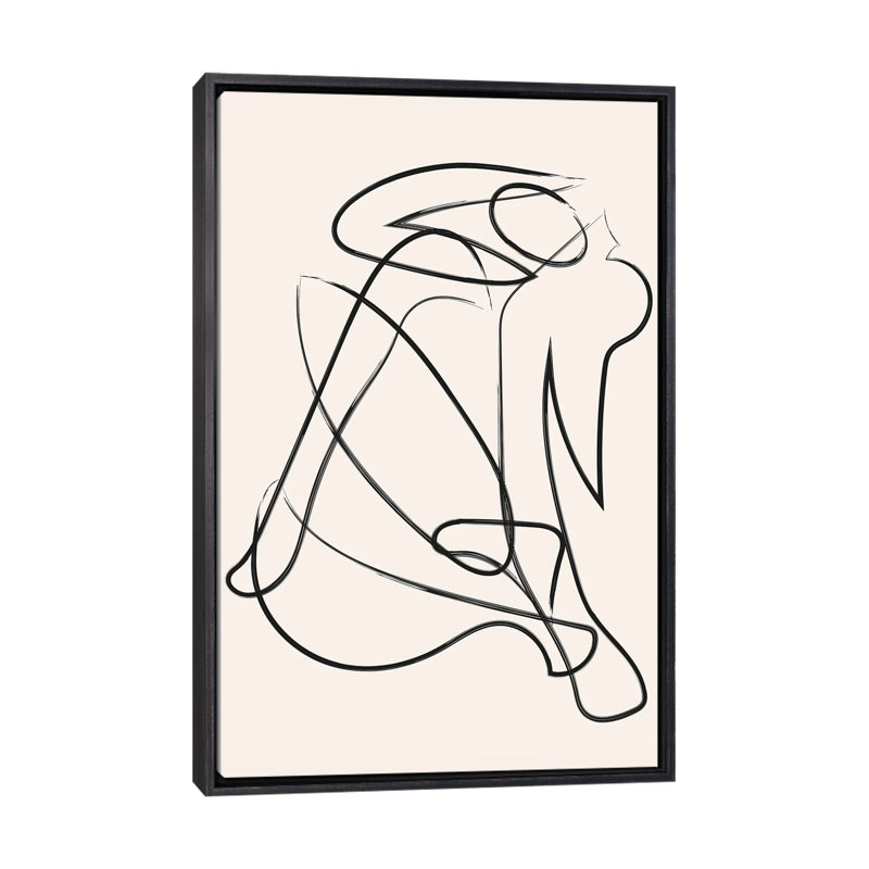« Déconstruit silhouette Natural » par Mambo art studio-impression, Pas de tapis, Toile avec cadre noir patiné