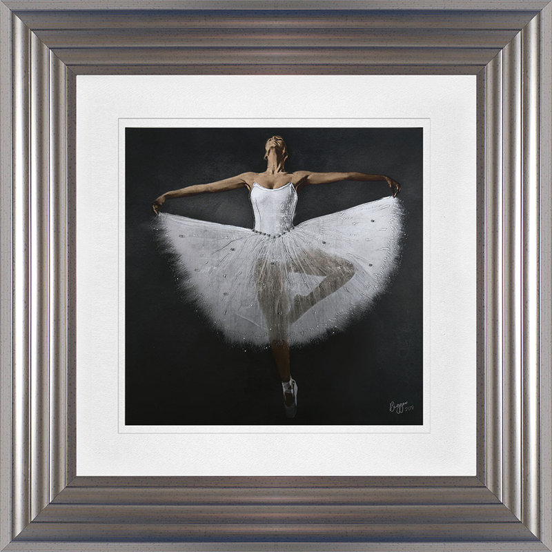 Single Picture Frame Print, 55cm H x 55cm W, Silver Framed, White