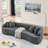 Curved Modular Sectional Sofa In Lamb's Wool Fabric, Modern Minimalist Style, Compressed (No Assembly Required), Comfy For Living Room & Bedroom-2050230560