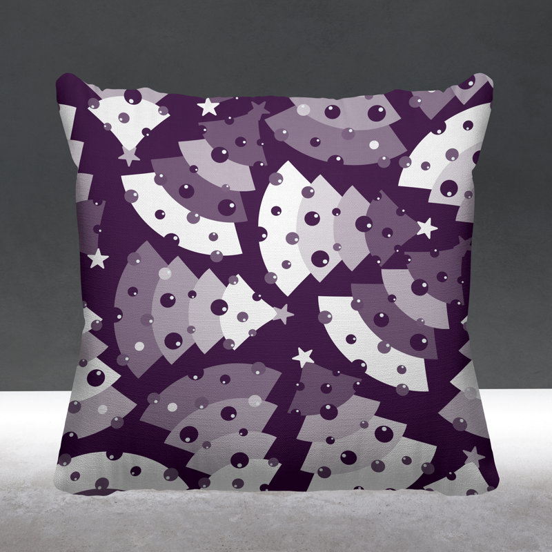 Coussin décoratif intérieur / extérieur Christmas Tree, 19 po x 19 po, Mauve, Carré