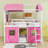 Pokorny Kids Full over Full Size Wood Bunk Bed with Ladder, Window and Tent-1267247036