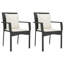  Ensemble de salle à manger de jardin noir, blanc crème