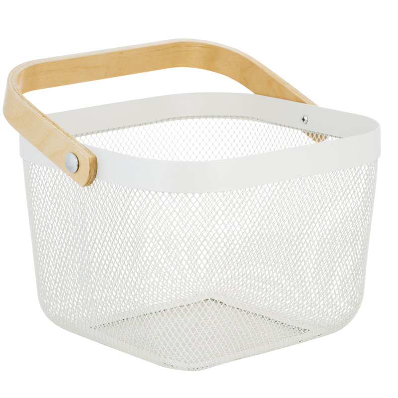 Latitude Run Mesh Tote With Bamboo Handle, White