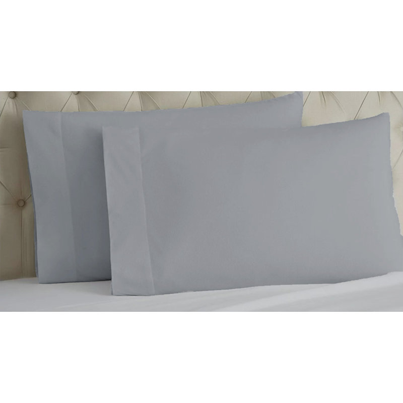 ALVITO 100% Cotton Flatweave - Set of 2, Gray, King Pillowcase