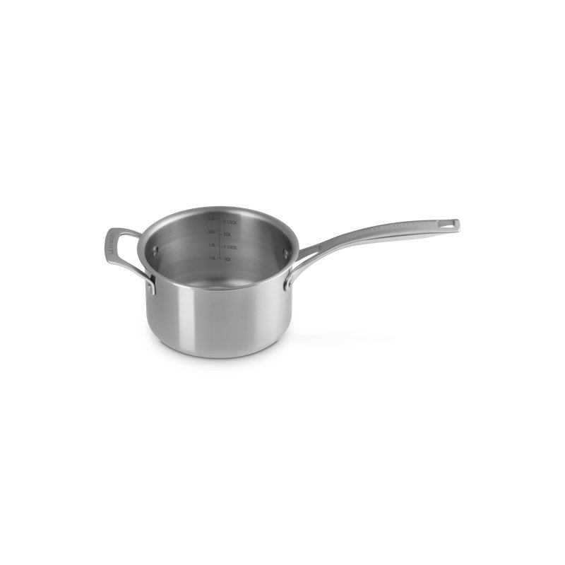 Le Creuset Essential Stainless Steel Round Saucepan With Lid, 4 Qt., 3 quarts