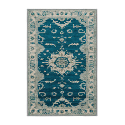 Machine Washable Overdyed Green Area Rug