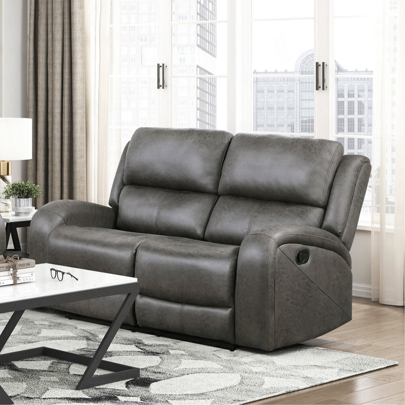 Ensemble de canapé gris 3 pièces Fauteuil inclinable à mouvement inclinable et moelleux