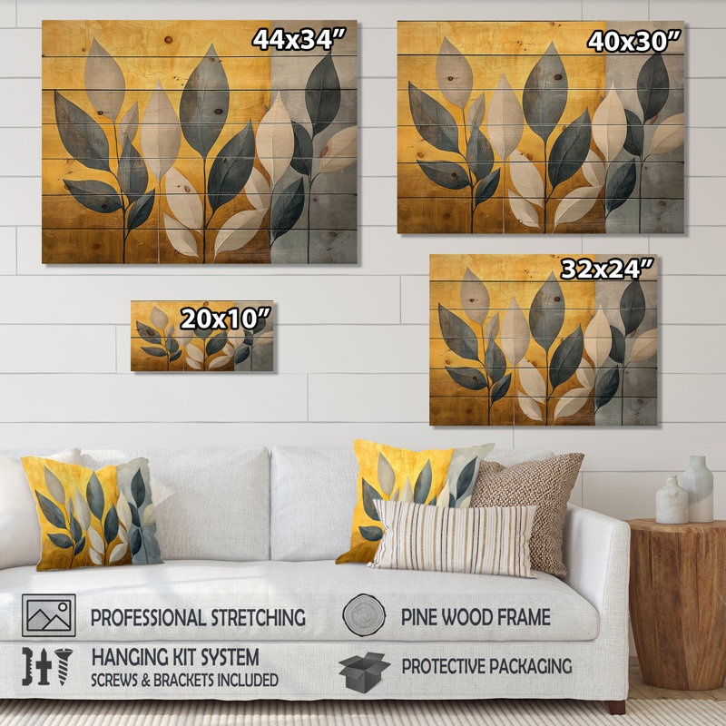 Or et vert, simplicité, herbes, forme pure, H 10 po x l 20 po