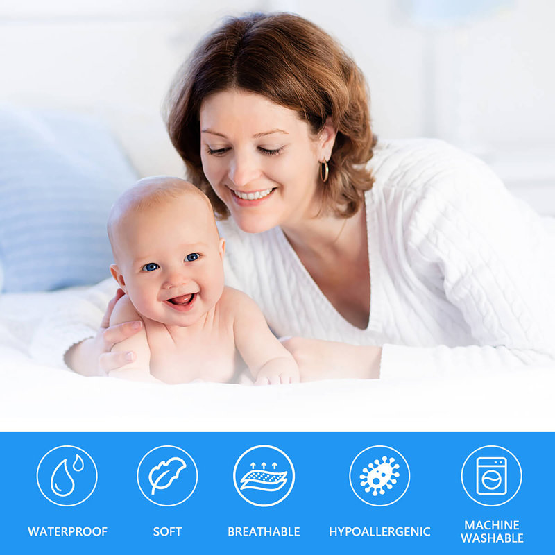 Baranowski Waterproof Fitted Mattress Protector Mattress Protector Case Pack, Queen