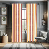 George Oliver Retro Curtains, Classical Stripes Art Vintage, Pair of 28"