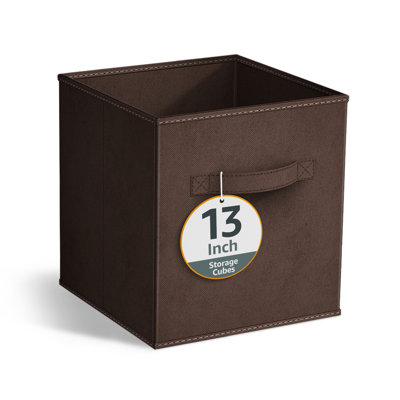 13 cubes de rangement pliables avec poignées 1 pièce, chocolat