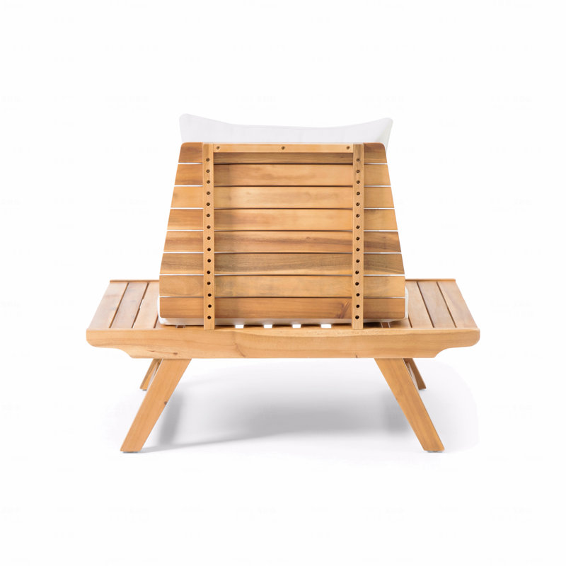 Fauteuil de patio, White Cushion/Teak Frame