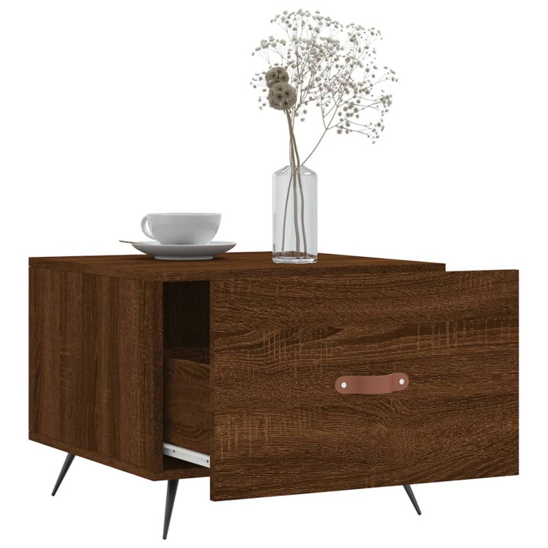 Chonie Four Leg Coffee Table with Storage, Brown Oak