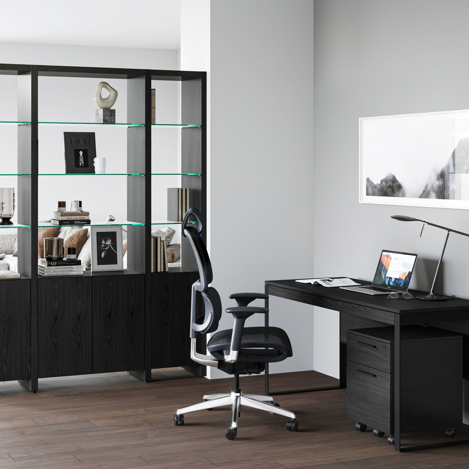 Linea™ 2 - Drawer Vertical File Cabinet, Charcoal Stained Ash