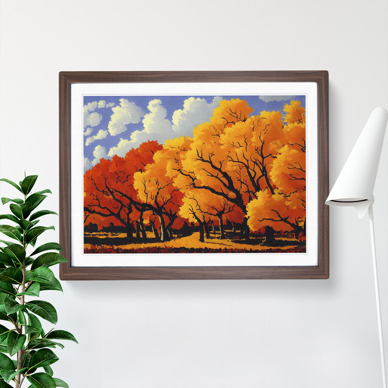 The Autumn Forest - Framed Print, 46cm H x 64cm W x 2cm D, Walnut