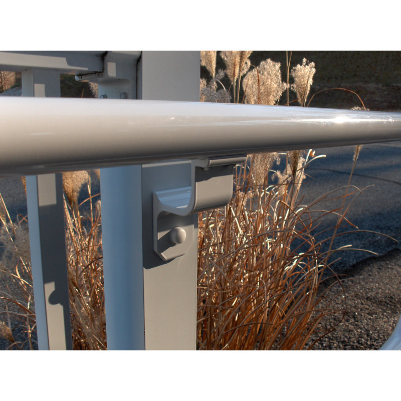 3' Handrail with End Caps, White, 1.9" H x 6' W x 3" D
