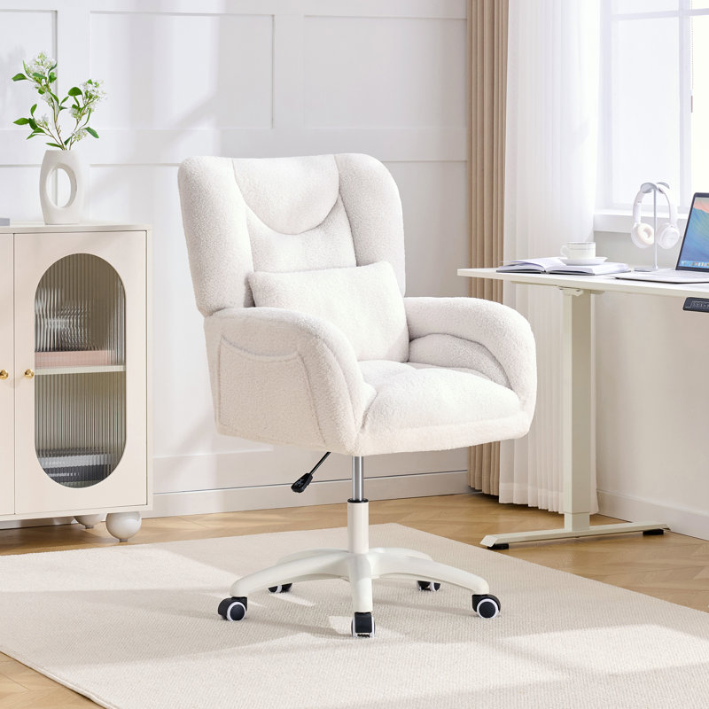 Fauteuil de bureau Teddy, Ivoire ivoire, Ivoire ivoire