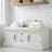 Living Room Shoe Bench With Hidden Storage - 2 Cabinets, Removable Cushion, Retro Aluminum Handles-1341147255
