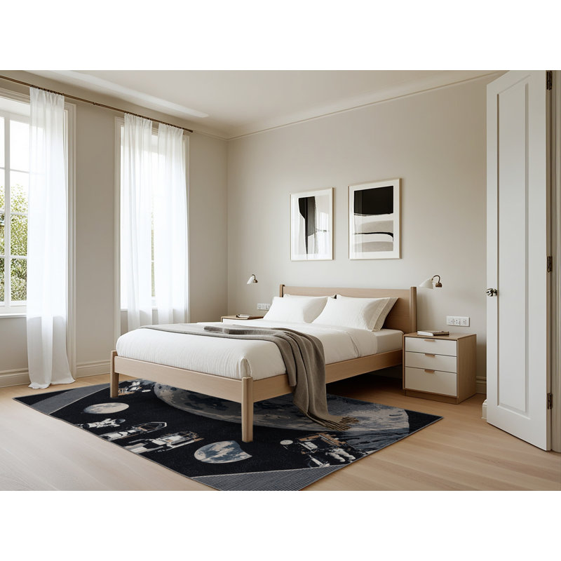 Tapis gris lavable à la machine, Rectangle 5 pi x 7 pi