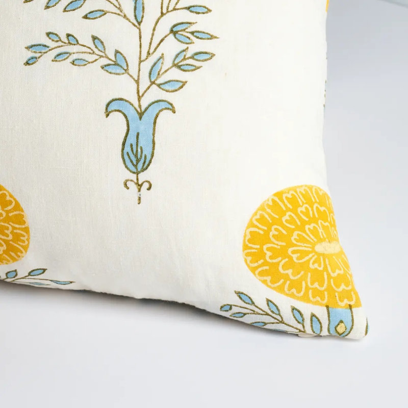 Schumacher x Molly Mahon Marigold Pillow, Yellow