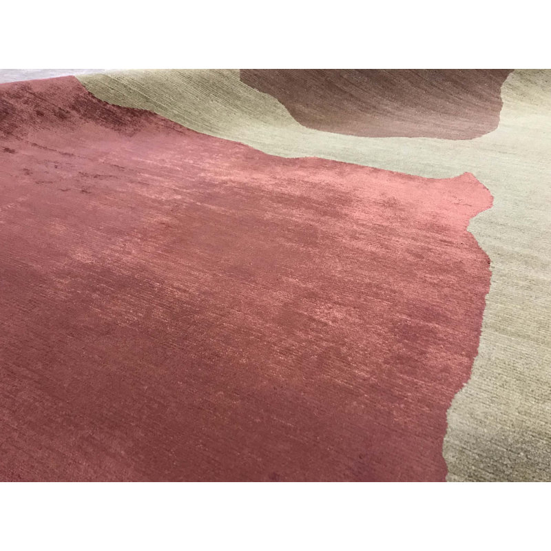 Hand-Knotted High-Quality Red and Brown Area Rug